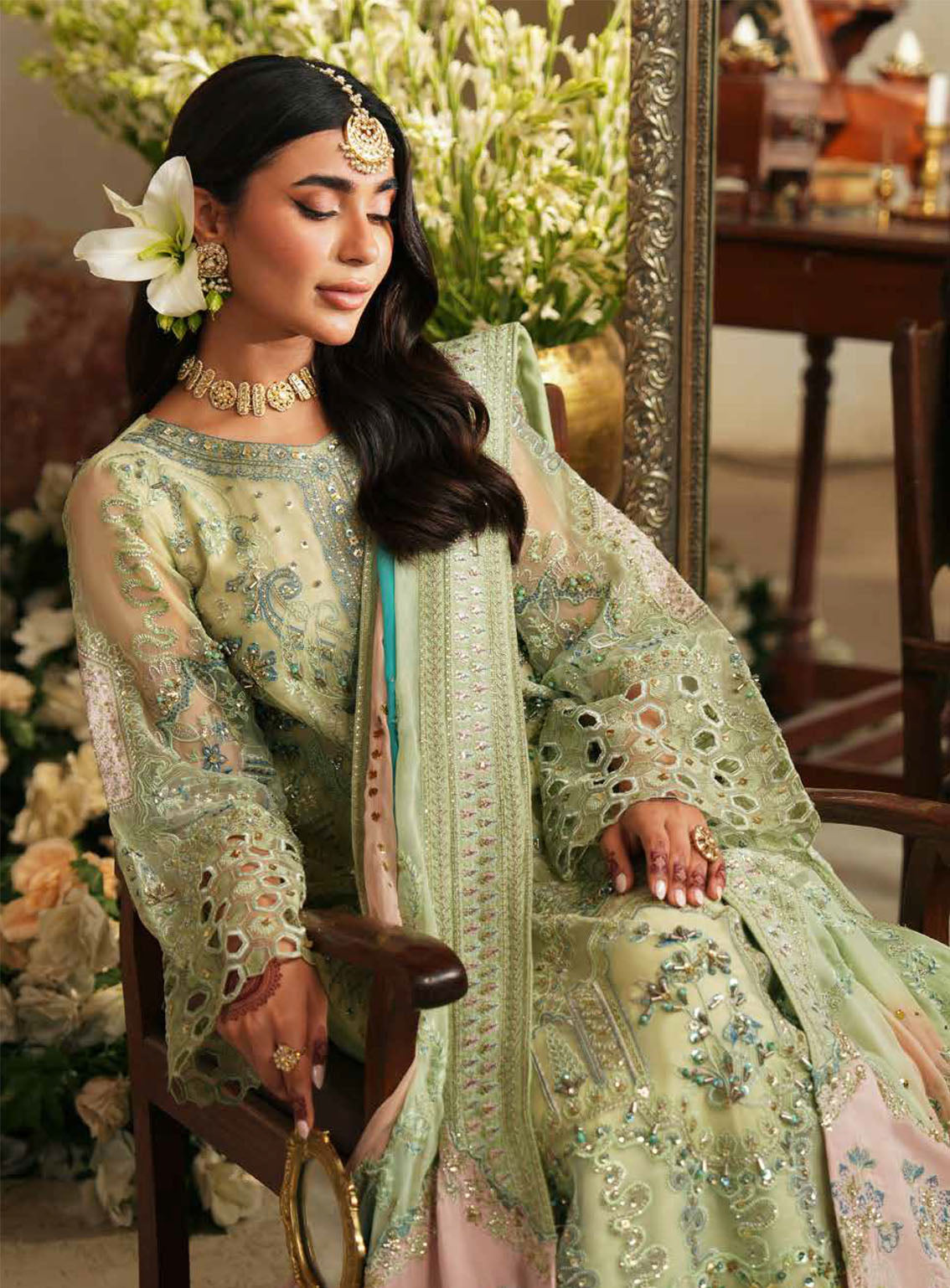 Jhoomro By Nureh Luxury Formals Embroidered Organza 4 Piece Unstitched Suit NU24J NL-67 MAHI-ROO Jhoomro By Nureh Luxury Formals Embroidered Organza 4 Piece Unstitched Suit NU24J NL-67 MAHI-ROO