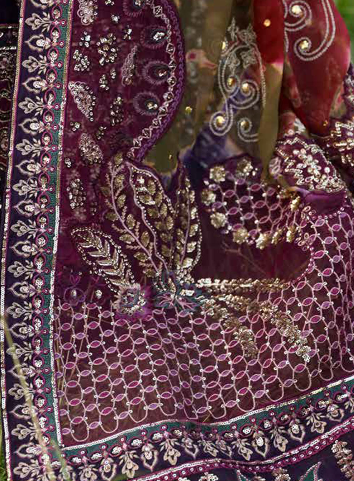 Jhoomro By Nureh Luxury Formals Embroidered Organza 4 Piece Unstitched Suit NU24J NL-70 JAHAN Jhoomro By Nureh Luxury Formals Embroidered Organza 4 Piece Unstitched Suit NU24J NL-70 JAHAN