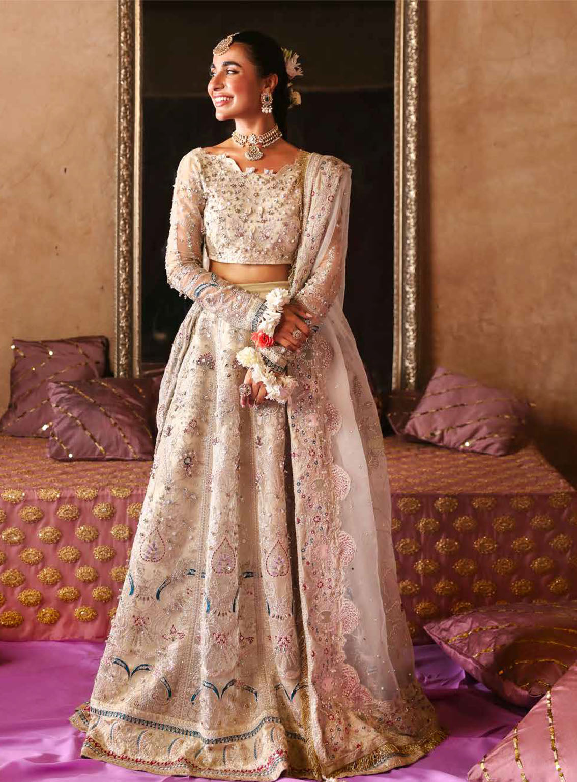 Jhoomro By Nureh Luxury Formals Embroidered Organza 4 Piece Unstitched Suit NU24J NL-72 CHANDNI Jhoomro By Nureh Luxury Formals Embroidered Organza 4 Piece Unstitched Suit NU24J NL-72 CHANDNI
