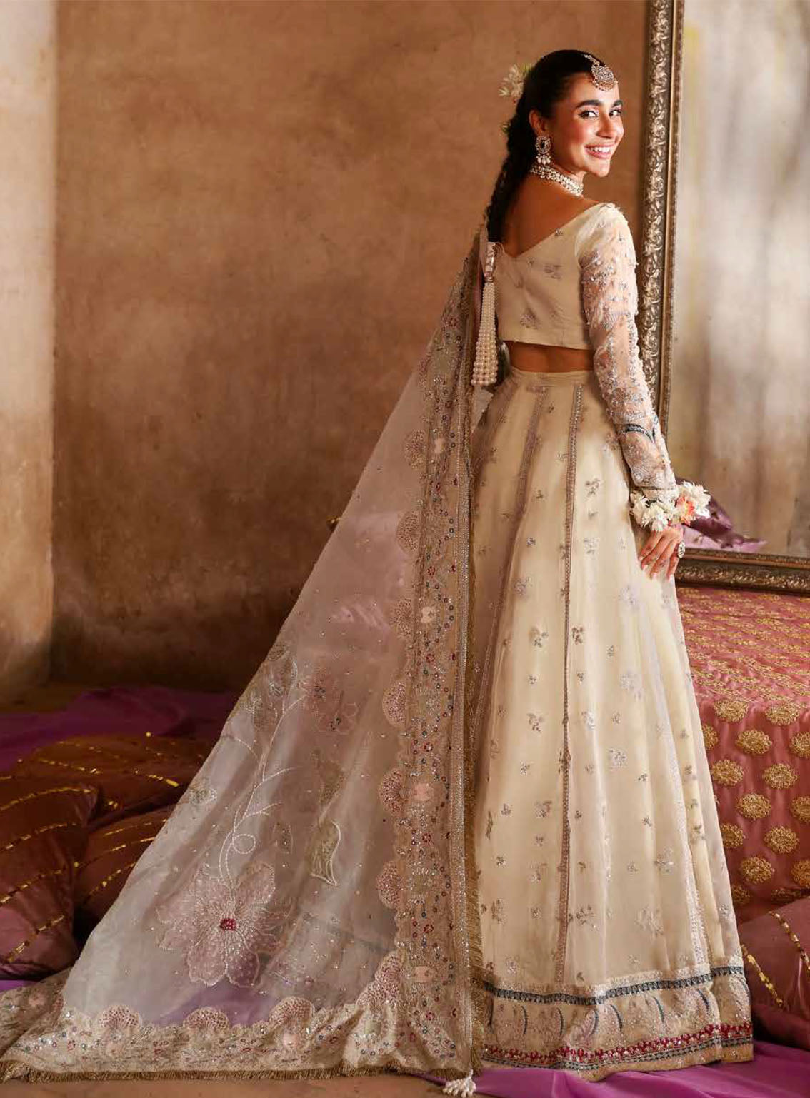 Jhoomro By Nureh Luxury Formals Embroidered Organza 4 Piece Unstitched Suit NU24J NL-72 CHANDNI Jhoomro By Nureh Luxury Formals Embroidered Organza 4 Piece Unstitched Suit NU24J NL-72 CHANDNI