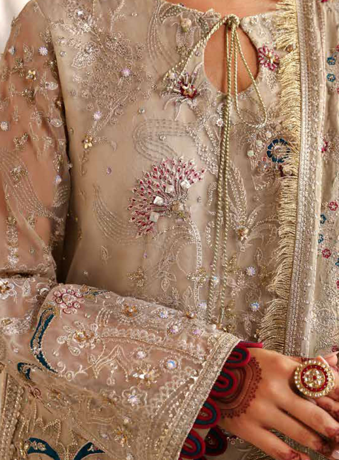 Jhoomro By Nureh Luxury Formals Embroidered Organza 4 Piece Unstitched Suit NU24J NL-72 CHANDNI Jhoomro By Nureh Luxury Formals Embroidered Organza 4 Piece Unstitched Suit NU24J NL-72 CHANDNI