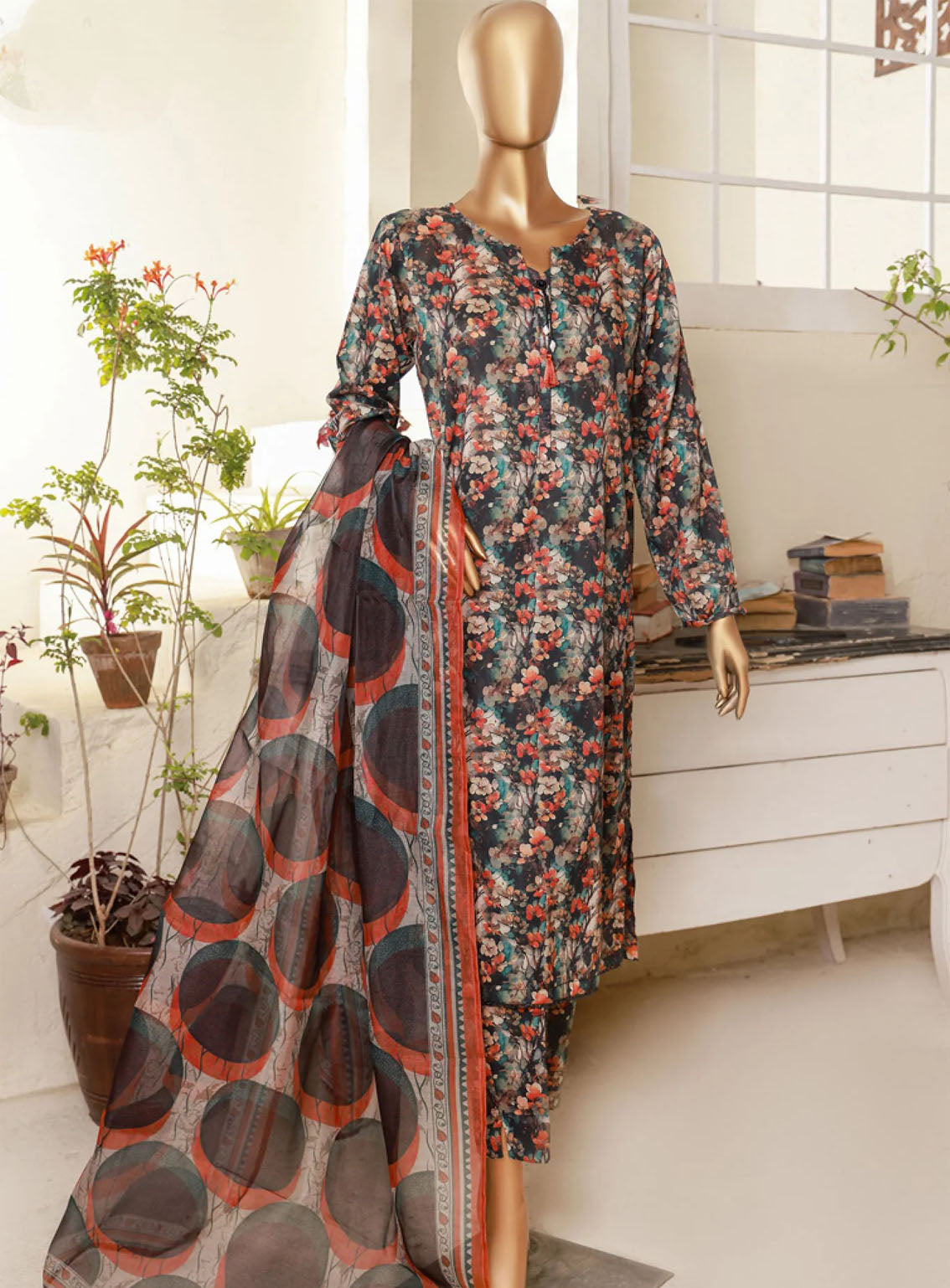 Kaavish By HZ Textile Printed Co-Ords Lawn Stitched Suit - HZ24KPL D-408 Kaavish By HZ Textile Printed Co-Ords Lawn Stitched Suit - HZ24KPL D-408