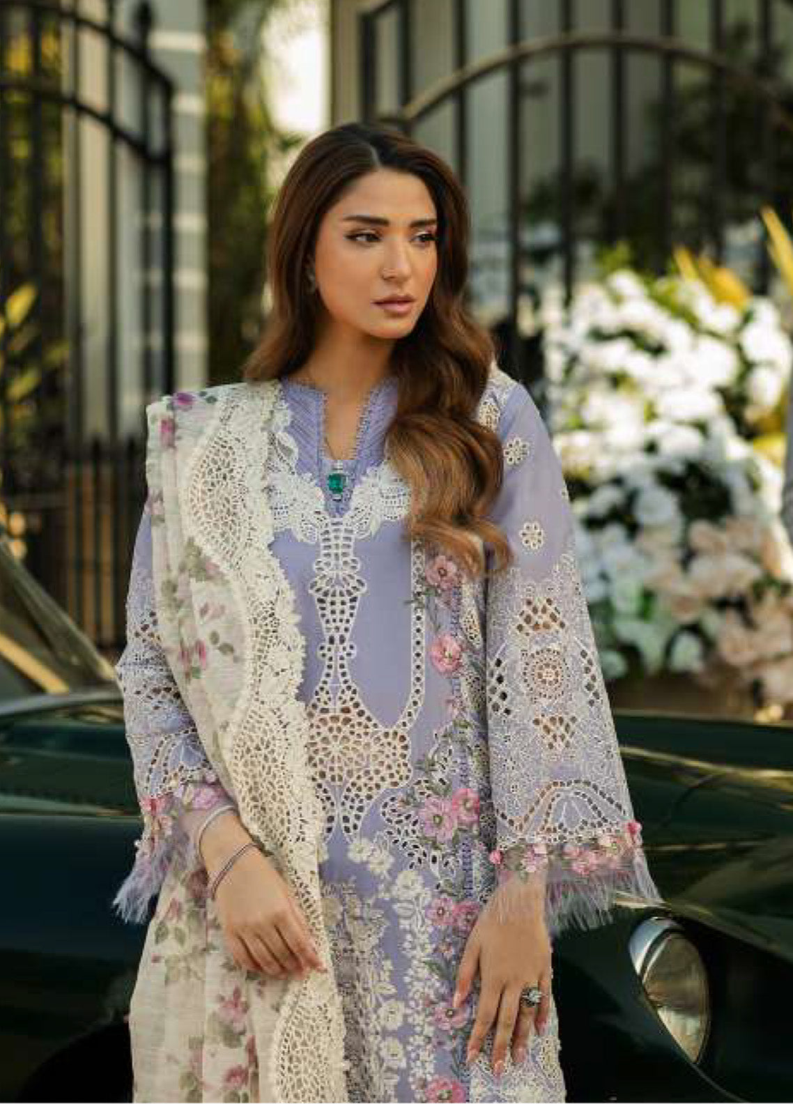 Kahf Luxury Embroidered Lawn 3 Piece Unstitched Suit KHF25LL KLR-01 MAEVE Kahf Luxury Embroidered Lawn 3 Piece Unstitched Suit KHF25LL KLR-01 MAEVE