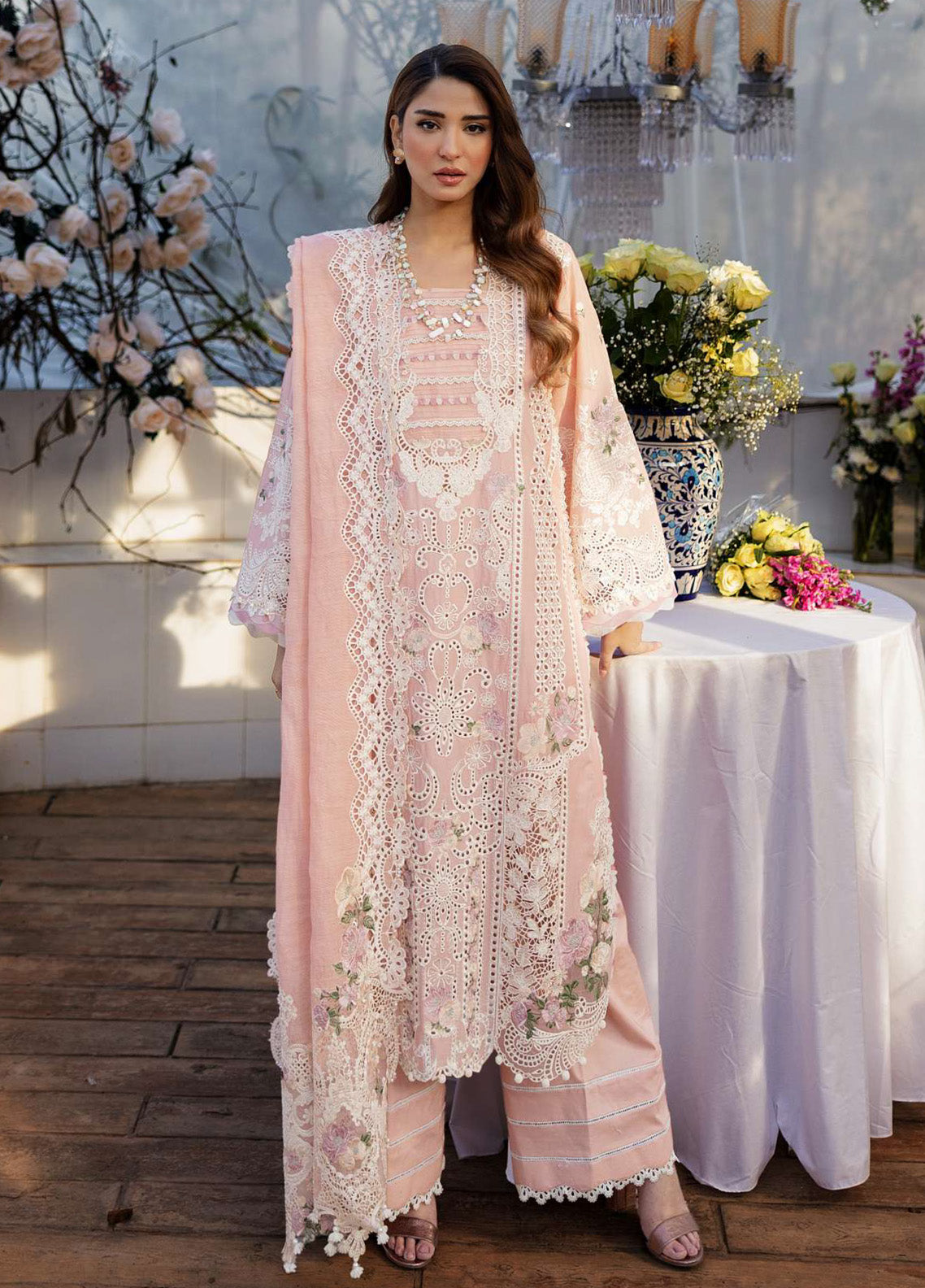 Kahf Luxury Embroidered Lawn 3 Piece Unstitched Suit KHF25LL KLR-02A OLIVIA Kahf Luxury Embroidered Lawn 3 Piece Unstitched Suit KHF25LL KLR-02A OLIVIA