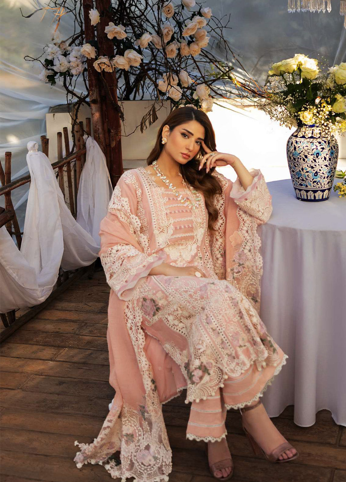 Kahf Luxury Embroidered Lawn 3 Piece Unstitched Suit KHF25LL KLR-02A OLIVIA Kahf Luxury Embroidered Lawn 3 Piece Unstitched Suit KHF25LL KLR-02A OLIVIA