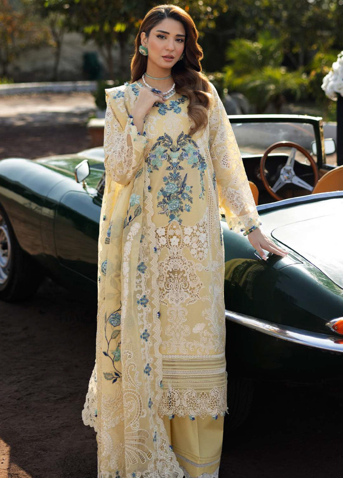 Kahf Luxury Embroidered Lawn 3 Piece Unstitched Suit KHF25LL KLR-03 SASHA Kahf Luxury Embroidered Lawn 3 Piece Unstitched Suit KHF25LL KLR-03 SASHA