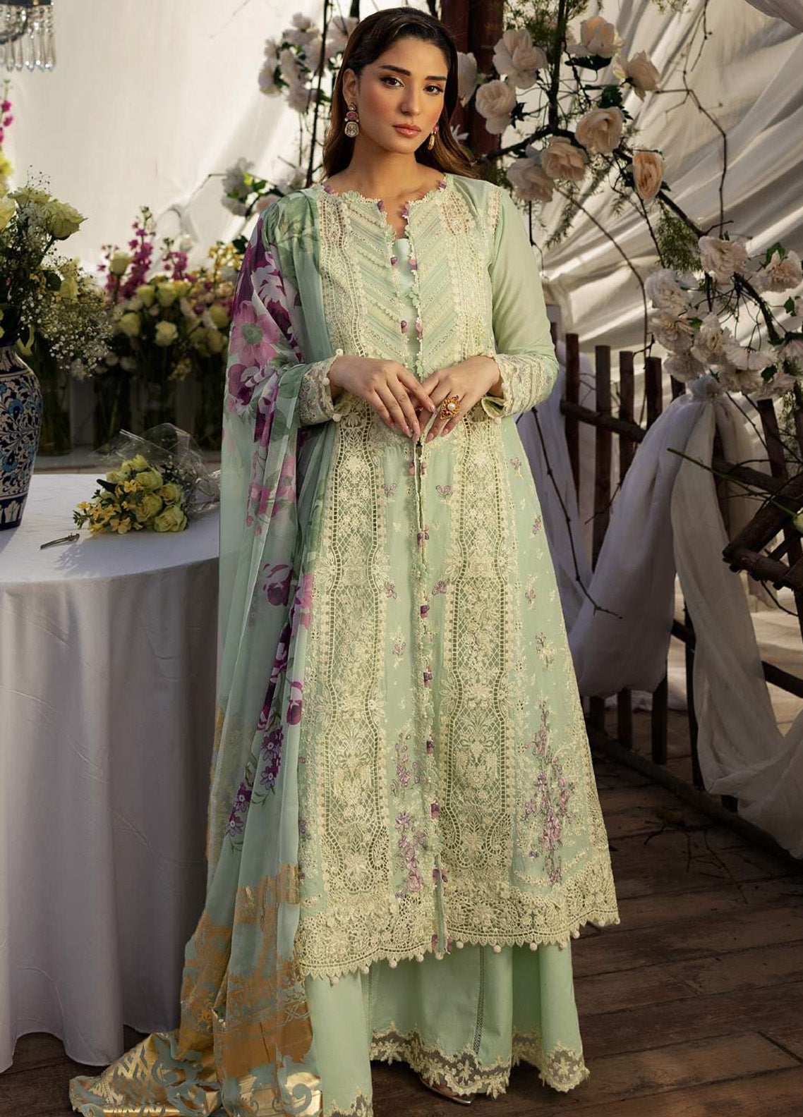 Kahf Luxury Embroidered Lawn 3 Piece Unstitched Suit KHF25LL KLR-05 NORA Kahf Luxury Embroidered Lawn 3 Piece Unstitched Suit KHF25LL KLR-05 NORA