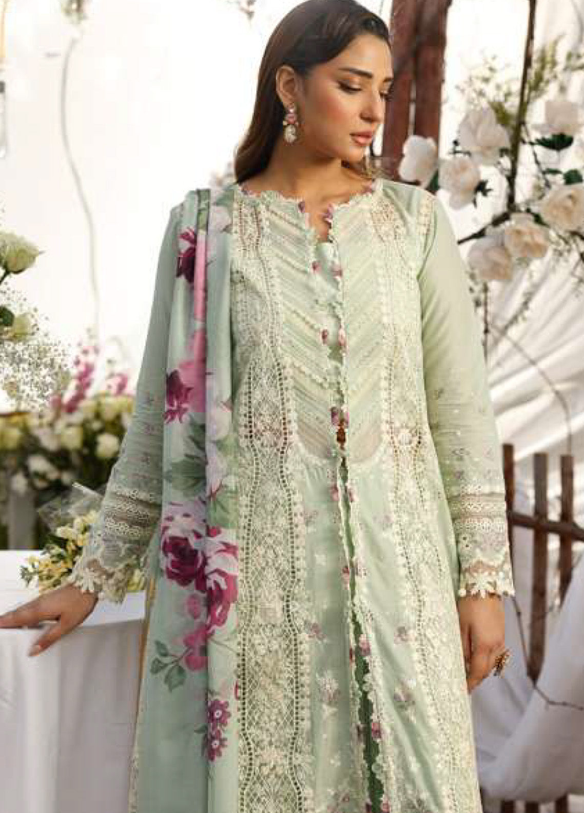 Kahf Luxury Embroidered Lawn 3 Piece Unstitched Suit KHF25LL KLR-05 NORA Kahf Luxury Embroidered Lawn 3 Piece Unstitched Suit KHF25LL KLR-05 NORA