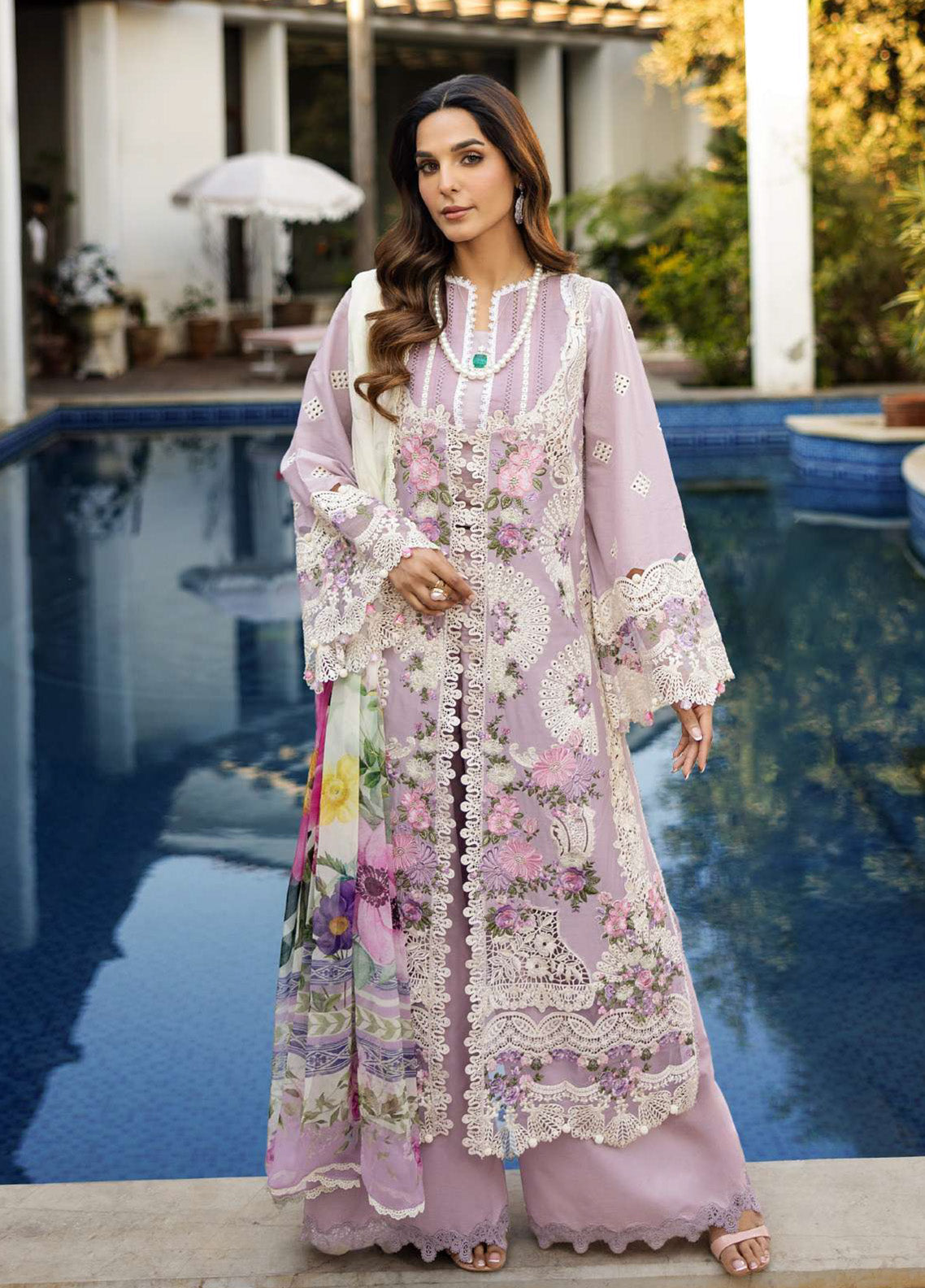 Kahf Luxury Embroidered Lawn 3 Piece Unstitched Suit KHF25LL KLR-11 BLOOM Kahf Luxury Embroidered Lawn 3 Piece Unstitched Suit KHF25LL KLR-11 BLOOM