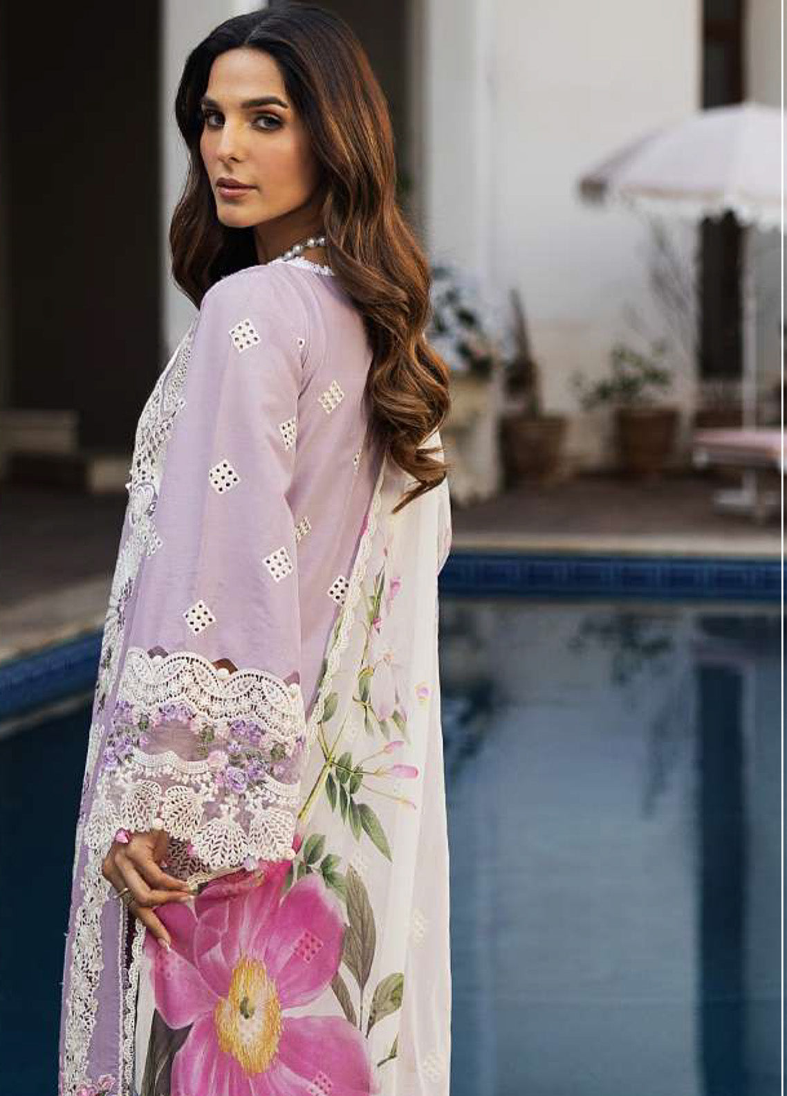 Kahf Luxury Embroidered Lawn 3 Piece Unstitched Suit KHF25LL KLR-11 BLOOM Kahf Luxury Embroidered Lawn 3 Piece Unstitched Suit KHF25LL KLR-11 BLOOM