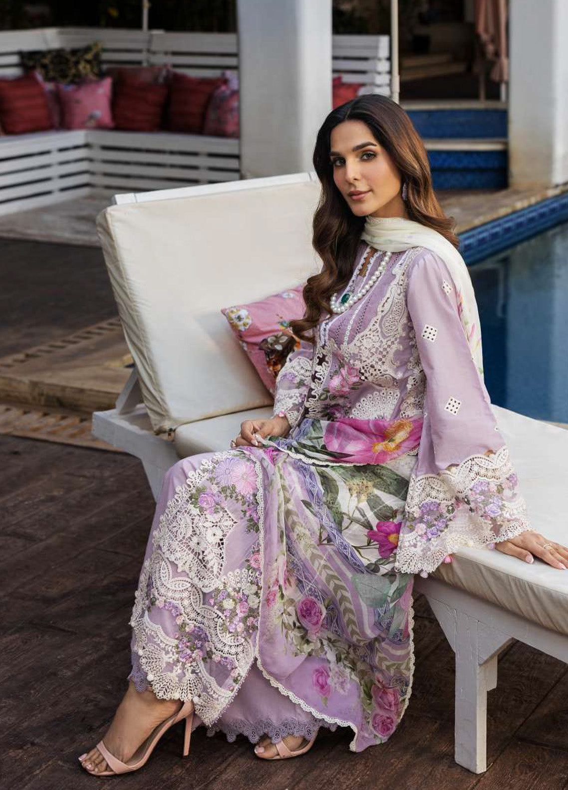Kahf Luxury Embroidered Lawn 3 Piece Unstitched Suit KHF25LL KLR-11 BLOOM Kahf Luxury Embroidered Lawn 3 Piece Unstitched Suit KHF25LL KLR-11 BLOOM