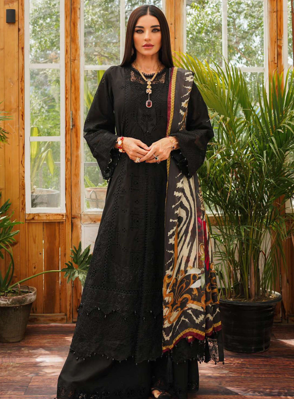 Kahf Premium Luxury Embroidered Lawn 3 Piece Unstitched Suit KHF24L KLE-6 Kahf Premium Luxury Embroidered Lawn 3 Piece Unstitched Suit KHF24L KLE-6