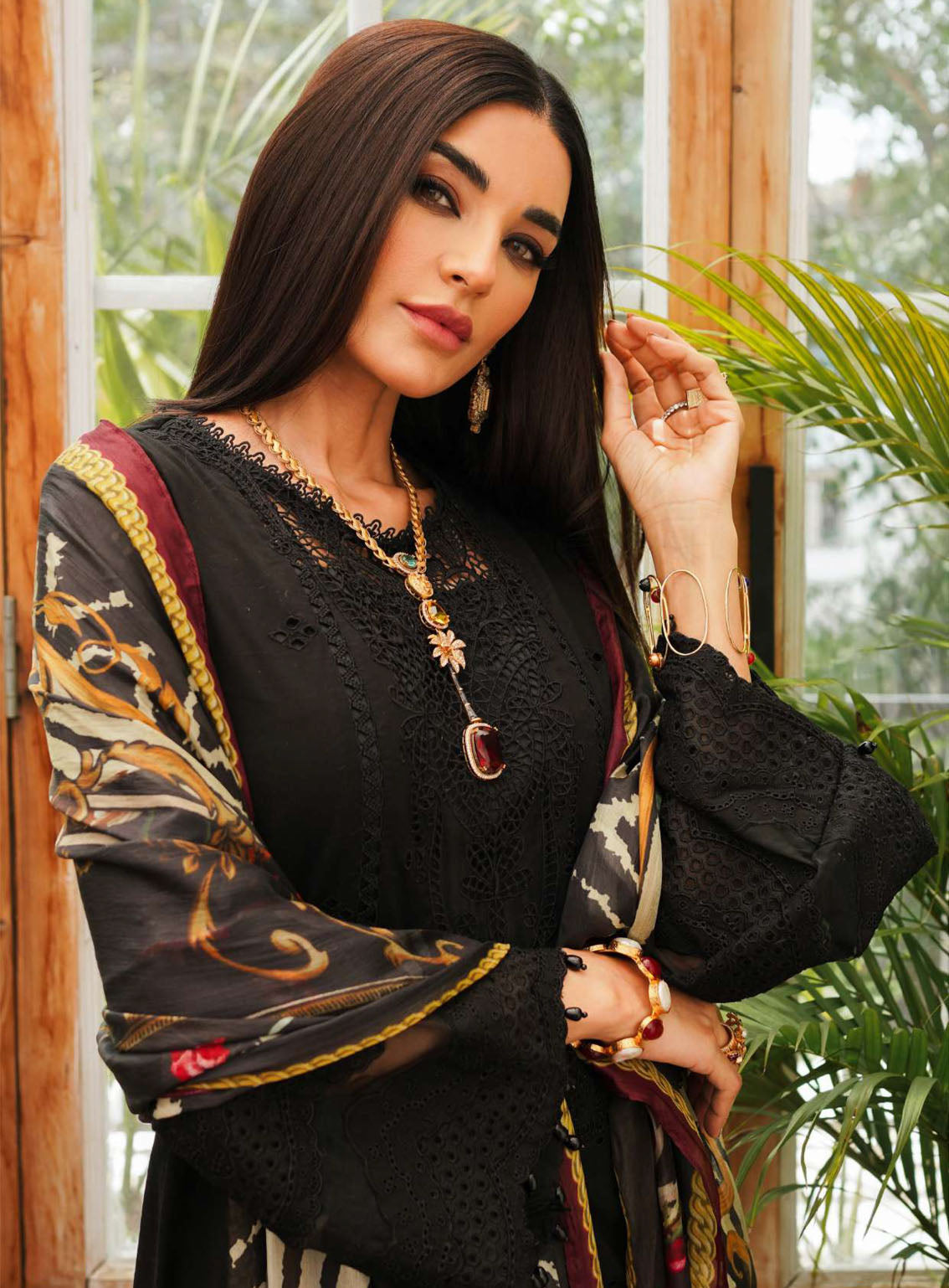 Kahf Premium Luxury Embroidered Lawn 3 Piece Unstitched Suit KHF24L KLE-6 Kahf Premium Luxury Embroidered Lawn 3 Piece Unstitched Suit KHF24L KLE-6