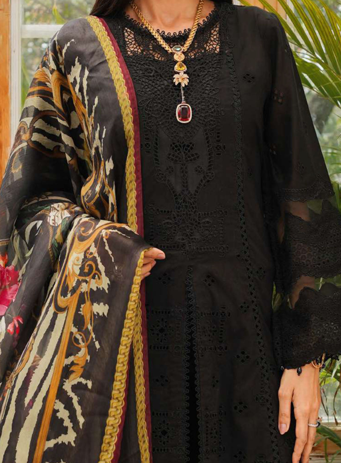 Kahf Premium Luxury Embroidered Lawn 3 Piece Unstitched Suit KHF24L KLE-6 Kahf Premium Luxury Embroidered Lawn 3 Piece Unstitched Suit KHF24L KLE-6