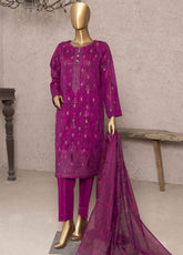 Kalamkari By HZ Textile Embroidered Jacquard 3 Piece Unstitched Suit HZ24K KJE-02