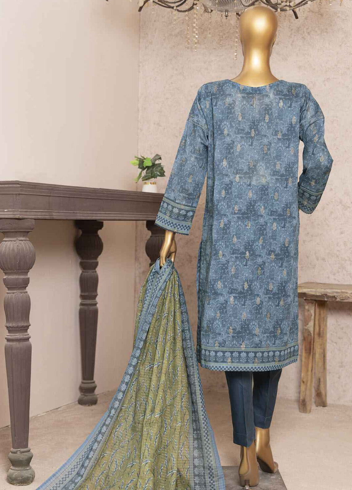 Kalamkari By HZ Textile Embroidered Jacquard 3 Piece Unstitched Suit HZ24K KJE-03 Kalamkari By HZ Textile Embroidered Jacquard 3 Piece Unstitched Suit HZ24K KJE-03