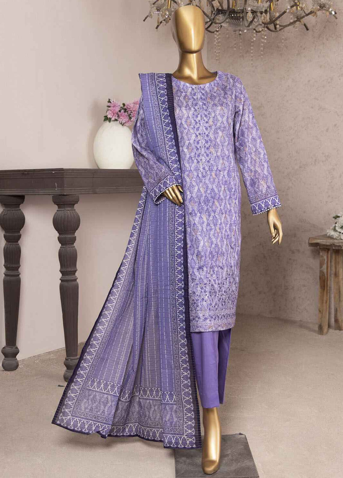 Kalamkari By HZ Textile Embroidered Jacquard 3 Piece Unstitched Suit HZ24K KJE-05 Kalamkari By HZ Textile Embroidered Jacquard 3 Piece Unstitched Suit HZ24K KJE-05