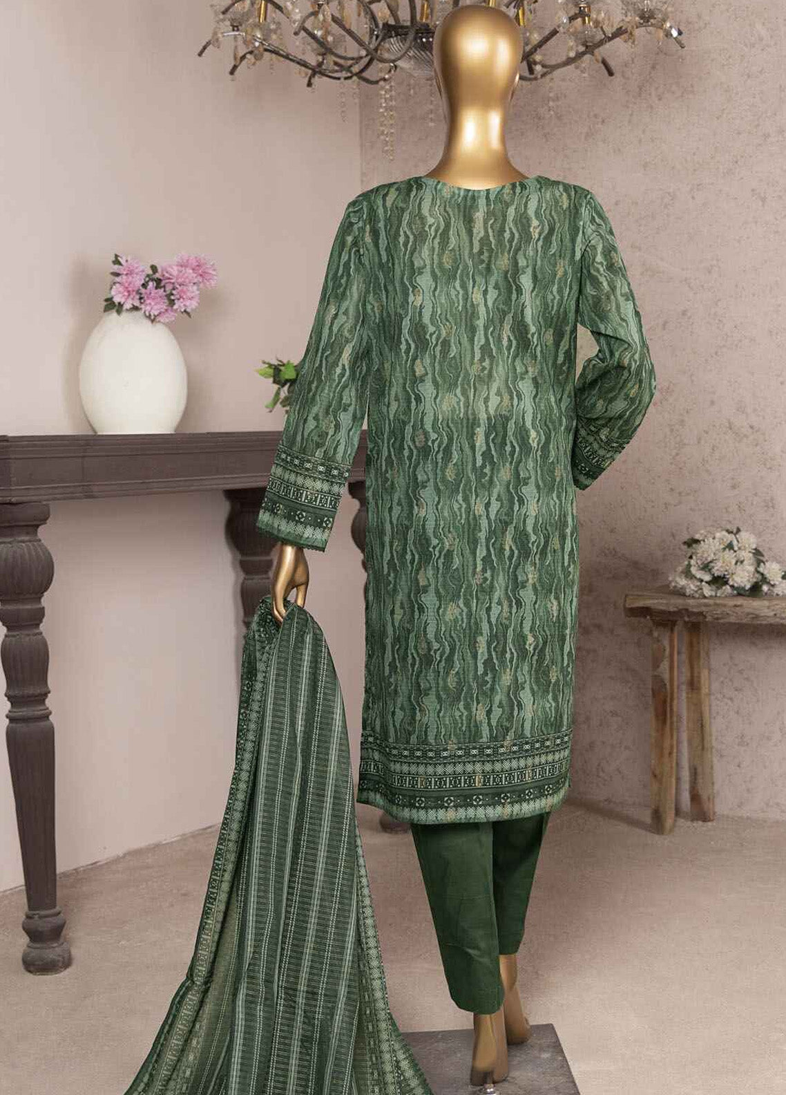 Kalamkari By HZ Textile Embroidered Jacquard 3 Piece Unstitched Suit HZ24K KJE-07 Kalamkari By HZ Textile Embroidered Jacquard 3 Piece Unstitched Suit HZ24K KJE-07