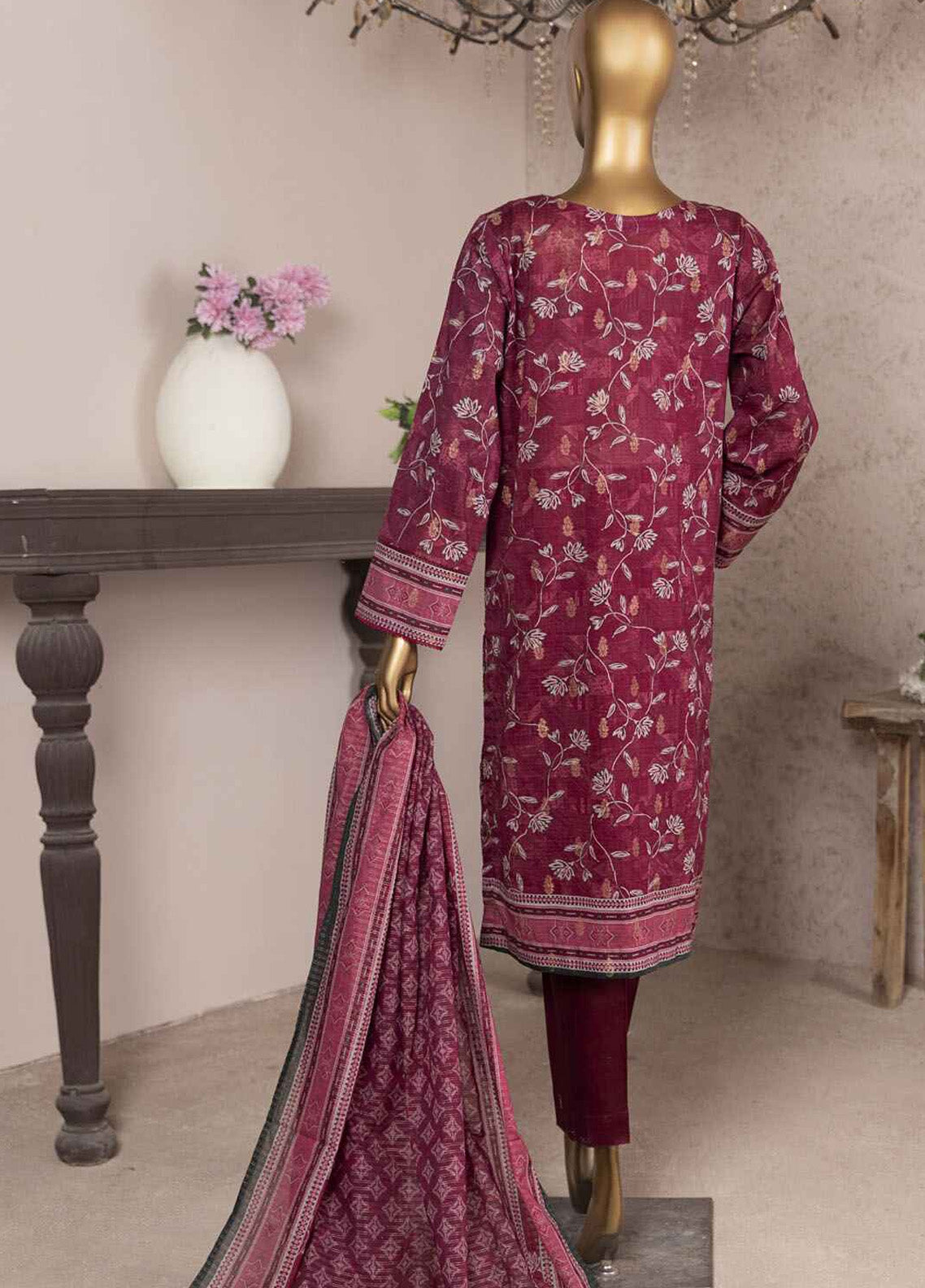 Kalamkari By HZ Textile Embroidered Jacquard 3 Piece Unstitched Suit HZ24K KJE-09 Kalamkari By HZ Textile Embroidered Jacquard 3 Piece Unstitched Suit HZ24K KJE-09