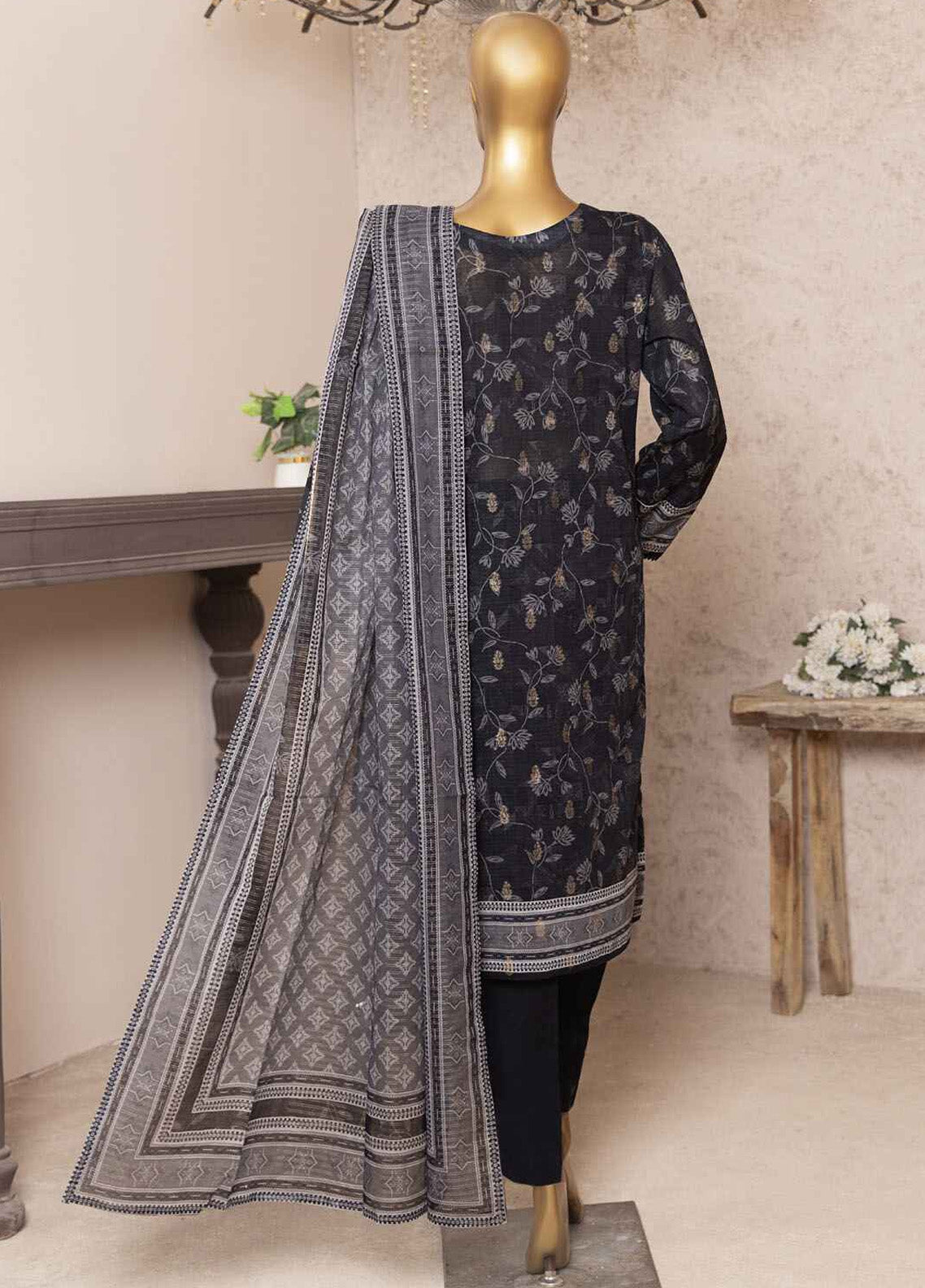 Kalamkari By HZ Textile Embroidered Jacquard 3 Piece Unstitched Suit HZ24K KJE-10 Kalamkari By HZ Textile Embroidered Jacquard 3 Piece Unstitched Suit HZ24K KJE-10