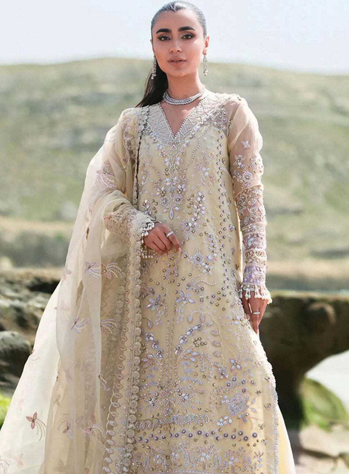 Kamari By Emaan Adeel Embroidered Organza 3 Piece Unstitched Suit EA24KR ELLIE Kamari By Emaan Adeel Embroidered Organza 3 Piece Unstitched Suit EA24KR ELLIE