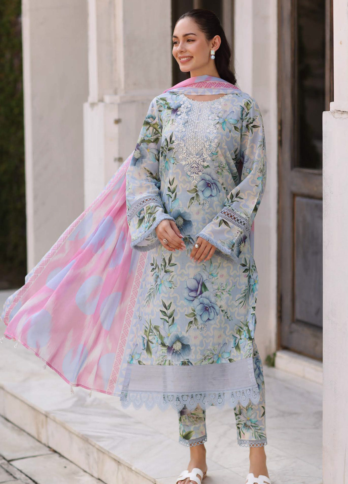 Kesariya By Riaz Arts Laser Embroidered Lawn 3 Piece Unstitched Suit RA25KEL PD-01 Kesariya By Riaz Arts Laser Embroidered Lawn 3 Piece Unstitched Suit RA25KEL PD-01
