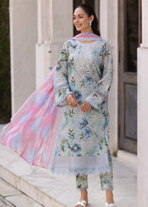 Kesariya By Riaz Arts Laser Embroidered Lawn 3 Piece Unstitched Suit RA25KEL PD-01