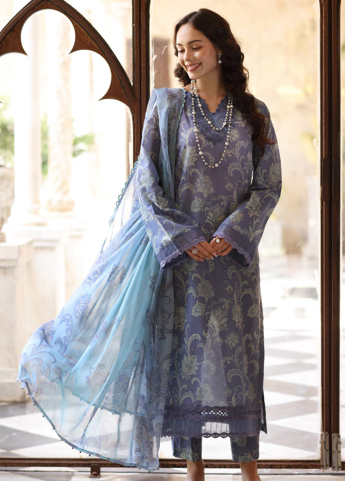 Kesariya By Riaz Arts Laser Embroidered Lawn 3 Piece Unstitched Suit RA25KEL PD-02 Kesariya By Riaz Arts Laser Embroidered Lawn 3 Piece Unstitched Suit RA25KEL PD-02