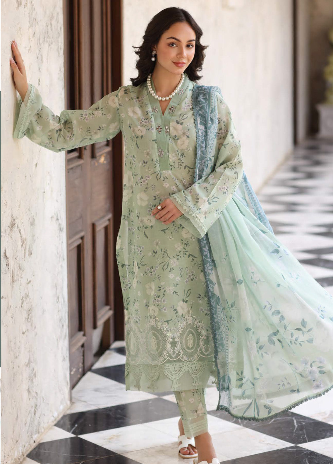 Kesariya By Riaz Arts Laser Embroidered Lawn 3 Piece Unstitched Suit RA25KEL PD-03 Kesariya By Riaz Arts Laser Embroidered Lawn 3 Piece Unstitched Suit RA25KEL PD-03