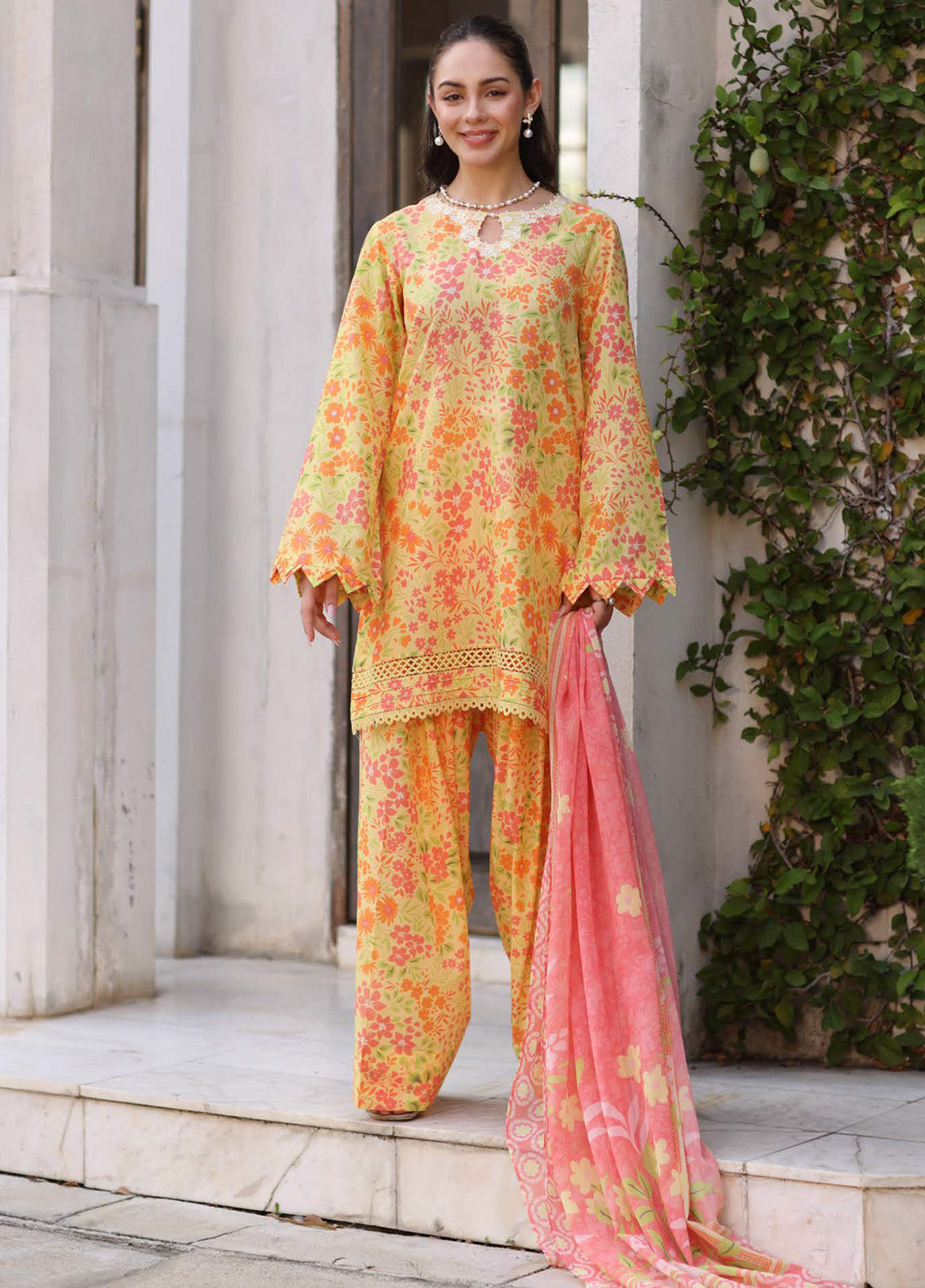 Kesariya By Riaz Arts Laser Embroidered Lawn 3 Piece Unstitched Suit RA25KEL PD-07 Kesariya By Riaz Arts Laser Embroidered Lawn 3 Piece Unstitched Suit RA25KEL PD-07