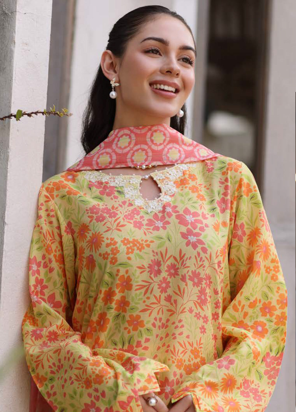 Kesariya By Riaz Arts Laser Embroidered Lawn 3 Piece Unstitched Suit RA25KEL PD-07 Kesariya By Riaz Arts Laser Embroidered Lawn 3 Piece Unstitched Suit RA25KEL PD-07