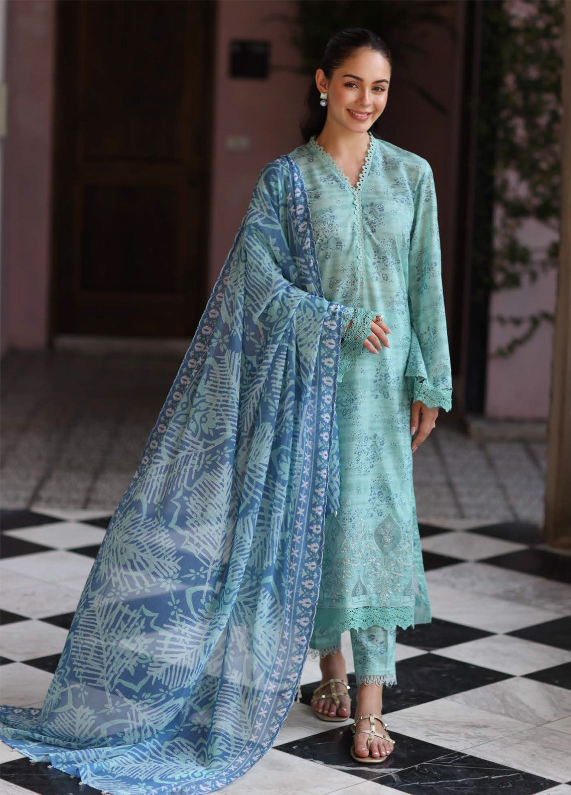 Kesariya By Riaz Arts Laser Embroidered Lawn 3 Piece Unstitched Suit RA25KEL PD-10 Kesariya By Riaz Arts Laser Embroidered Lawn 3 Piece Unstitched Suit RA25KEL PD-10