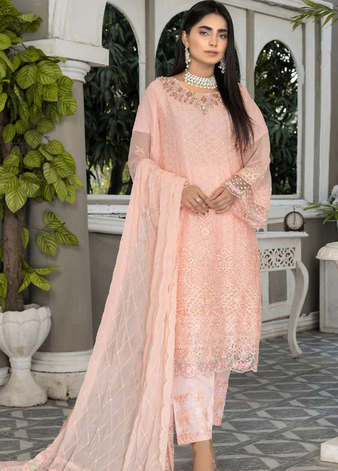 Ketifa Luxury Embroidered Chiffon 3 Piece Unstitched Suit KF24LU D-AR-0404 DELICATE PINK Ketifa Luxury Embroidered Chiffon 3 Piece Unstitched Suit KF24LU D-AR-0404 DELICATE PINK