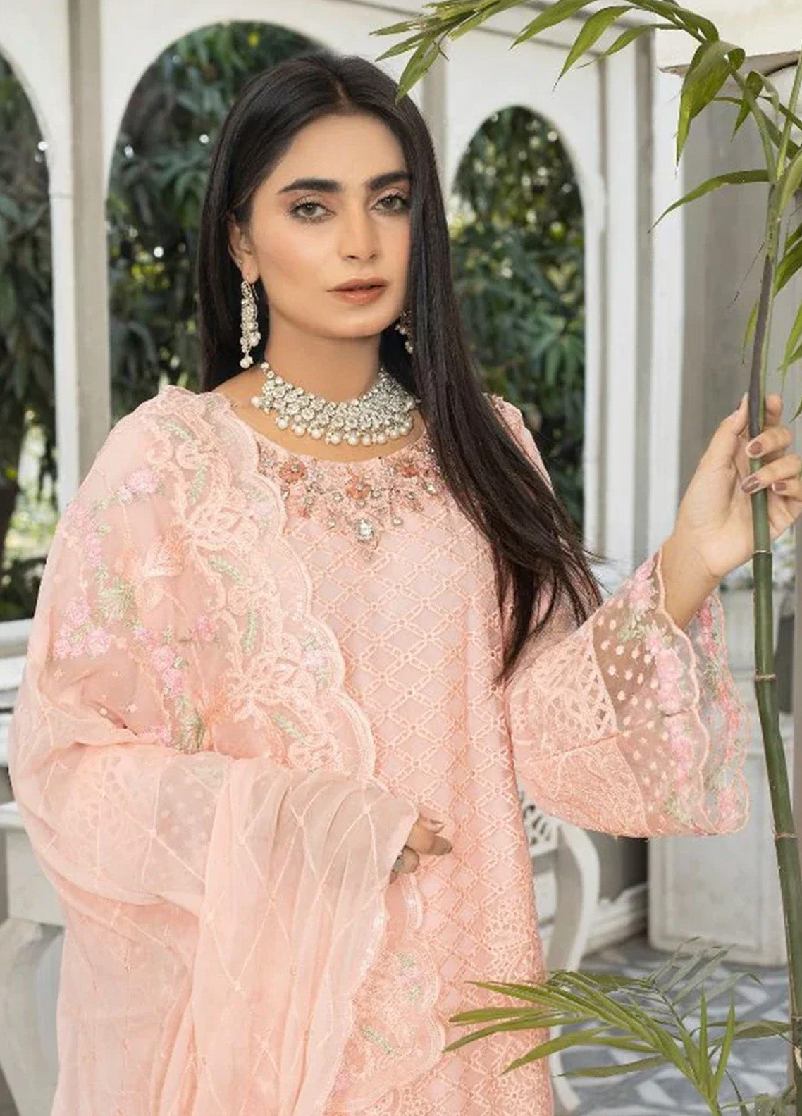 Ketifa Luxury Embroidered Chiffon 3 Piece Unstitched Suit KF24LU D-AR-0404 DELICATE PINK Ketifa Luxury Embroidered Chiffon 3 Piece Unstitched Suit KF24LU D-AR-0404 DELICATE PINK