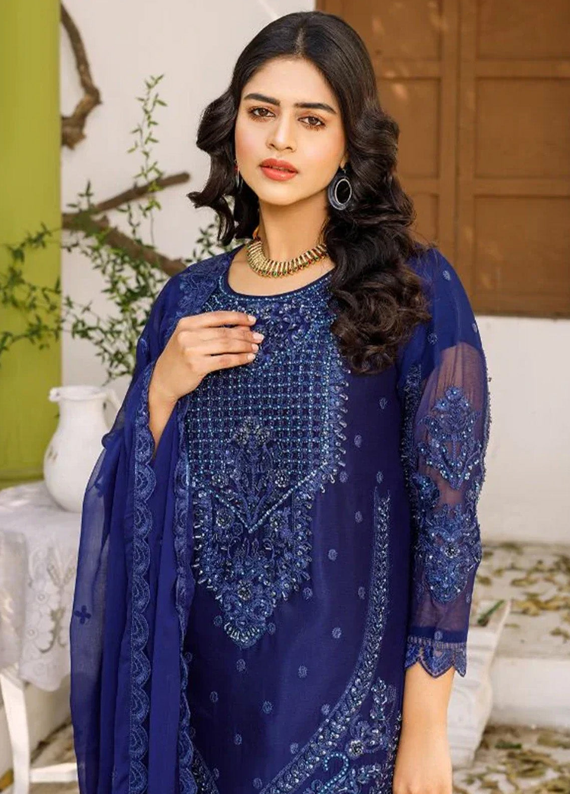 Ketifa Luxury Embroidered Chiffon 3 Piece Unstitched Suit KF24LU D-AR-0501 VINTAGE VIBES Ketifa Luxury Embroidered Chiffon 3 Piece Unstitched Suit KF24LU D-AR-0501 VINTAGE VIBES