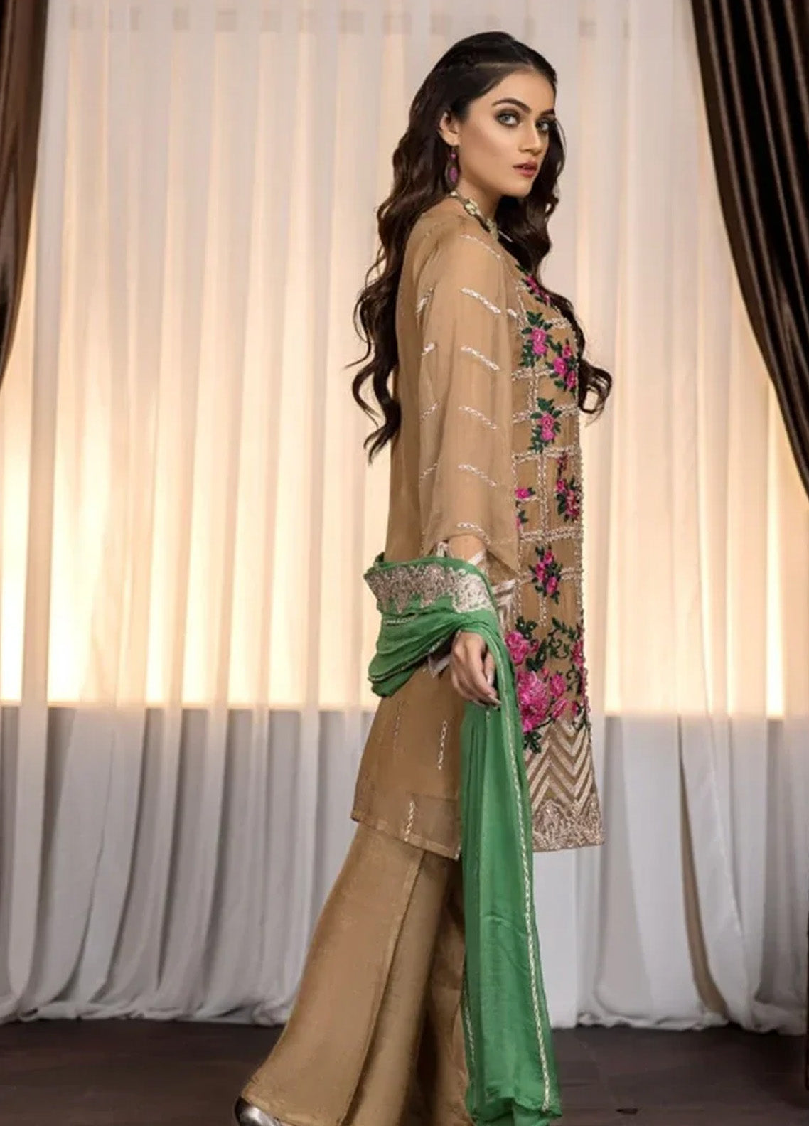 Ketifa Luxury Embroidered Chiffon 3 Piece Unstitched Suit KF24LU D-NZ-0105 RADIANT SEASON Ketifa Luxury Embroidered Chiffon 3 Piece Unstitched Suit KF24LU D-NZ-0105 RADIANT SEASON