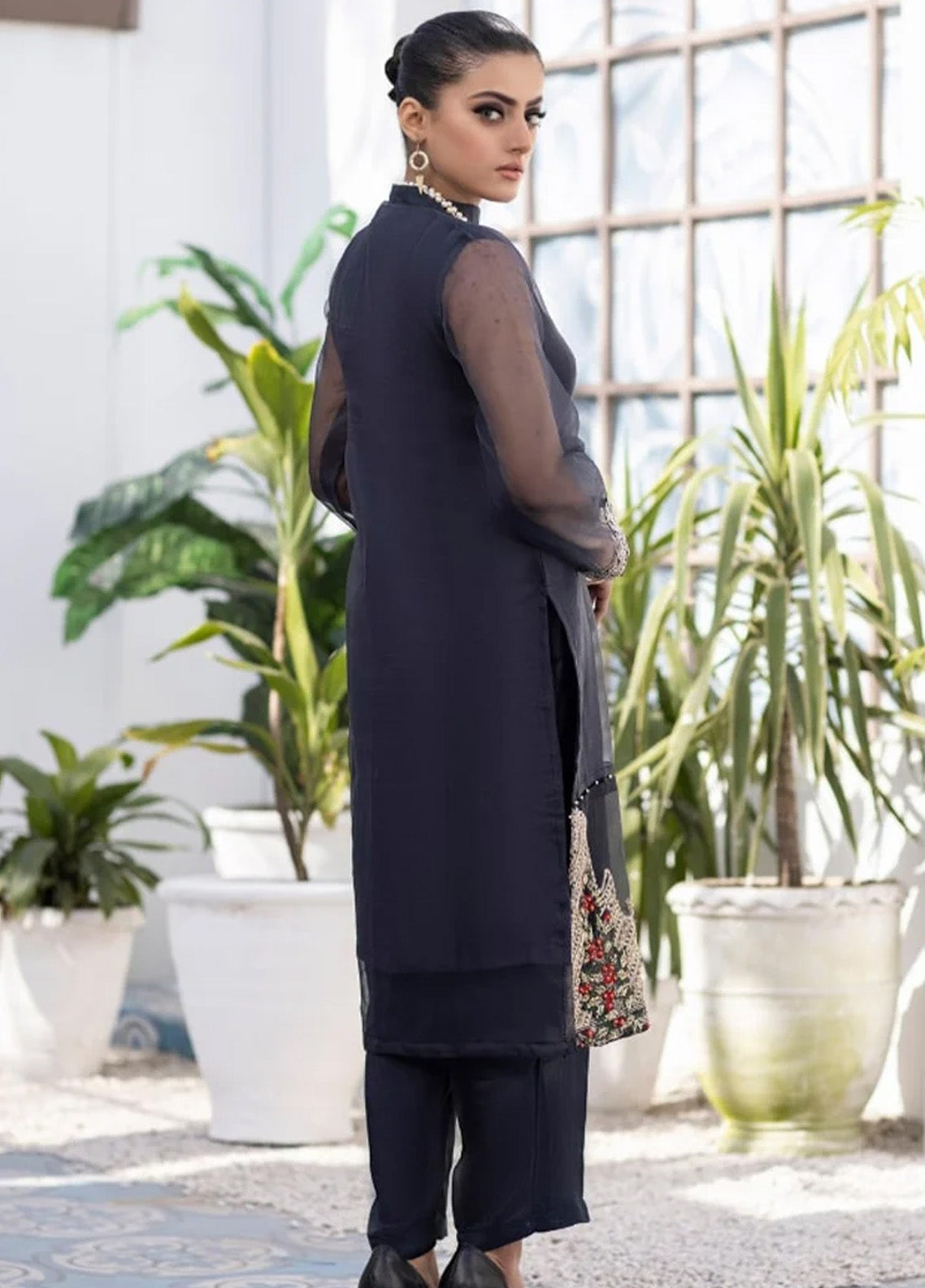 Ketifa Luxury Embroidered Organza 2 Piece Stitched Suit KF24L NR-0102 GENTLE BLACK Ketifa Luxury Embroidered Organza 2 Piece Stitched Suit KF24L NR-0102 GENTLE BLACK