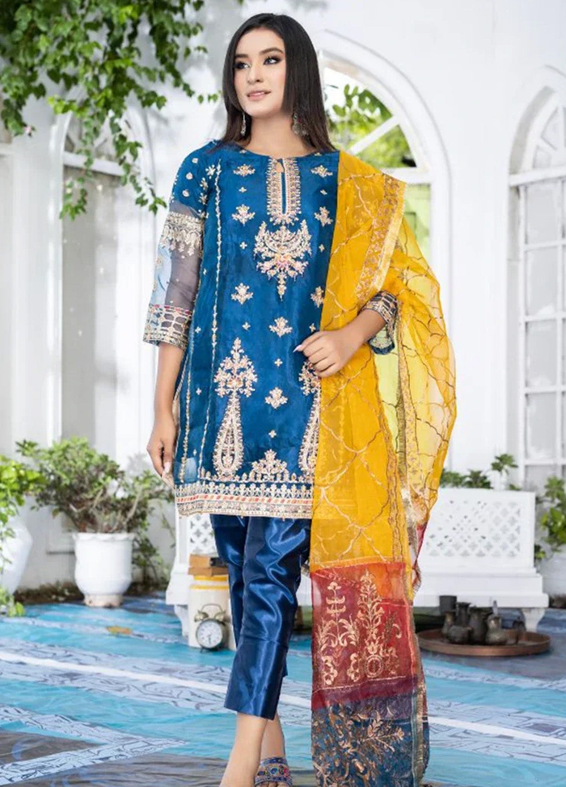 Ketifa Luxury Embroidered Organza 3 Piece Unstitched Suit KF24LU D-AF-0101 ARTISTIC BLUE Ketifa Luxury Embroidered Organza 3 Piece Unstitched Suit KF24LU D-AF-0101 ARTISTIC BLUE
