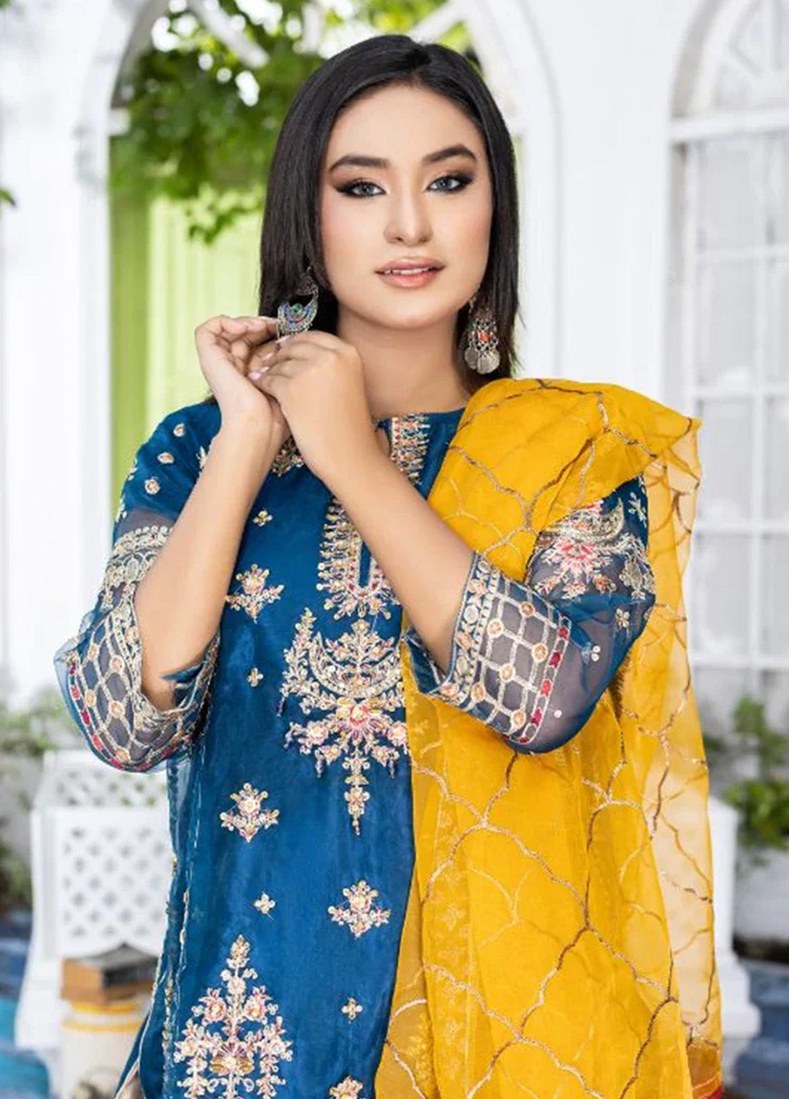 Ketifa Luxury Embroidered Organza 3 Piece Unstitched Suit KF24LU D-AF-0101 ARTISTIC BLUE Ketifa Luxury Embroidered Organza 3 Piece Unstitched Suit KF24LU D-AF-0101 ARTISTIC BLUE