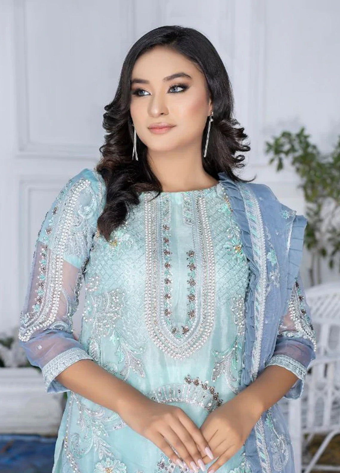 Ketifa Luxury Embroidered Organza 3 Piece Unstitched Suit KF24LU D-AF-0104 LUSH CHARCOAL Ketifa Luxury Embroidered Organza 3 Piece Unstitched Suit KF24LU D-AF-0104 LUSH CHARCOAL