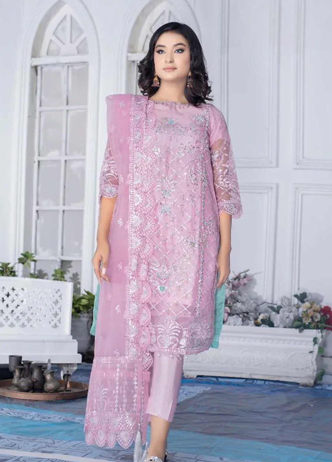 Ketifa Luxury Embroidered Organza 3 Piece Unstitched Suit KF24LU D-AF-0105 PRECIOUS PINK Ketifa Luxury Embroidered Organza 3 Piece Unstitched Suit KF24LU D-AF-0105 PRECIOUS PINK