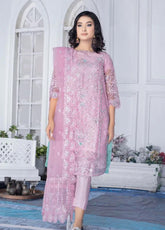 Ketifa Luxury Embroidered Organza 3 Piece Unstitched Suit KF24LU D-AF-0105 PRECIOUS PINK