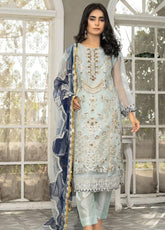 Ketifa Luxury Embroidered Organza 3 Piece Unstitched Suit KF24LU D-AR-0405 GAILY BOLD