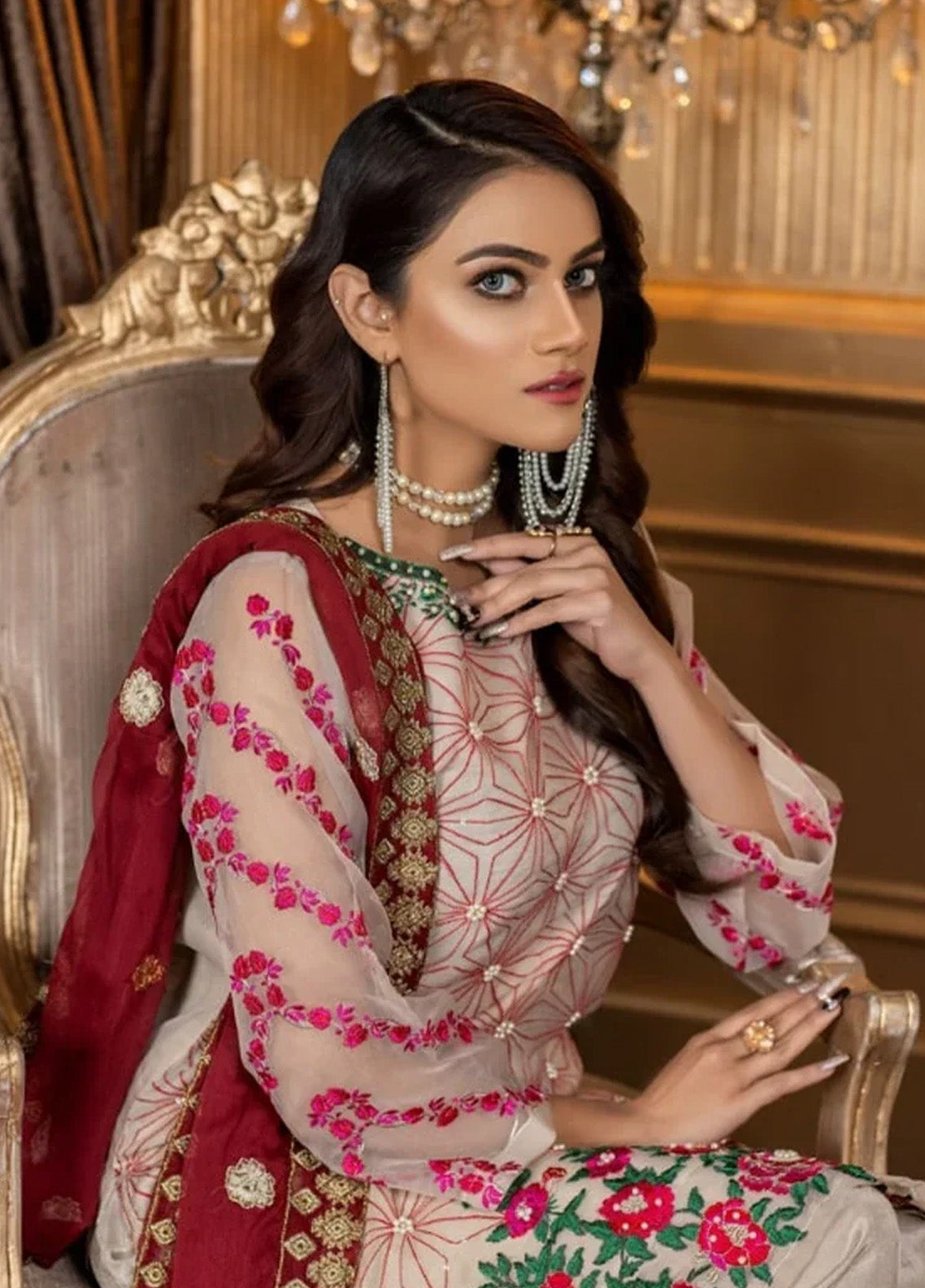 Ketifa Luxury Embroidered Organza 3 Piece Unstitched Suit KF24LU D-NZ-0101 SPLENDID PALLETE Ketifa Luxury Embroidered Organza 3 Piece Unstitched Suit KF24LU D-NZ-0101 SPLENDID PALLETE