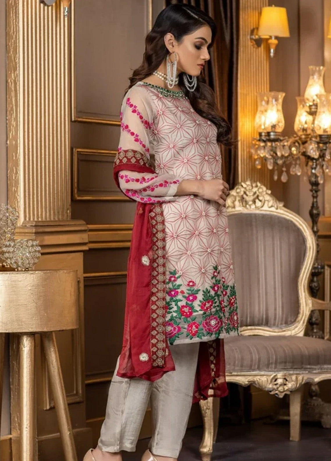 Ketifa Luxury Embroidered Organza 3 Piece Unstitched Suit KF24LU D-NZ-0101 SPLENDID PALLETE Ketifa Luxury Embroidered Organza 3 Piece Unstitched Suit KF24LU D-NZ-0101 SPLENDID PALLETE