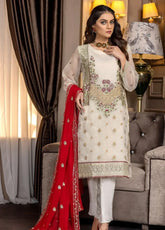 Ketifa Luxury Embroidered Organza 3 Piece Unstitched Suit KF24LU D-NZ-0104 BLENDED PASSION