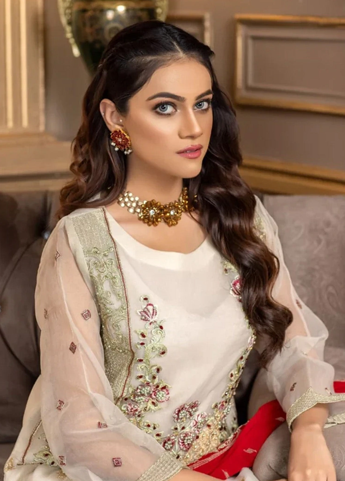 Ketifa Luxury Embroidered Organza 3 Piece Unstitched Suit KF24LU D-NZ-0104 BLENDED PASSION Ketifa Luxury Embroidered Organza 3 Piece Unstitched Suit KF24LU D-NZ-0104 BLENDED PASSION