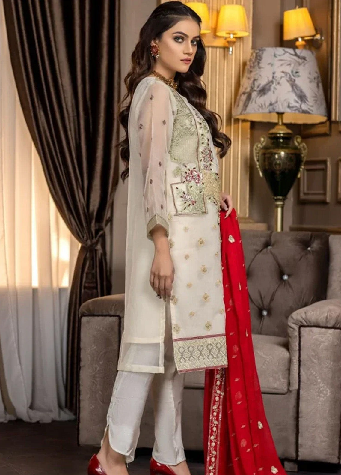 Ketifa Luxury Embroidered Organza 3 Piece Unstitched Suit KF24LU D-NZ-0104 BLENDED PASSION Ketifa Luxury Embroidered Organza 3 Piece Unstitched Suit KF24LU D-NZ-0104 BLENDED PASSION