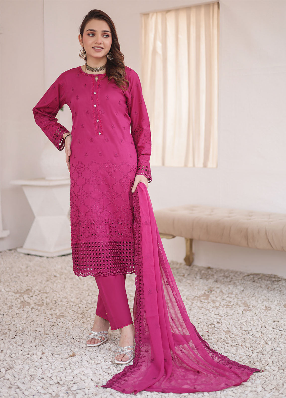 Khoobsurat By MTF Chikankari Lawn 3 Piece Unstitched Suit MTF24KCLV3 D-04 Khoobsurat By MTF Chikankari Lawn 3 Piece Unstitched Suit MTF24KCLV3 D-04