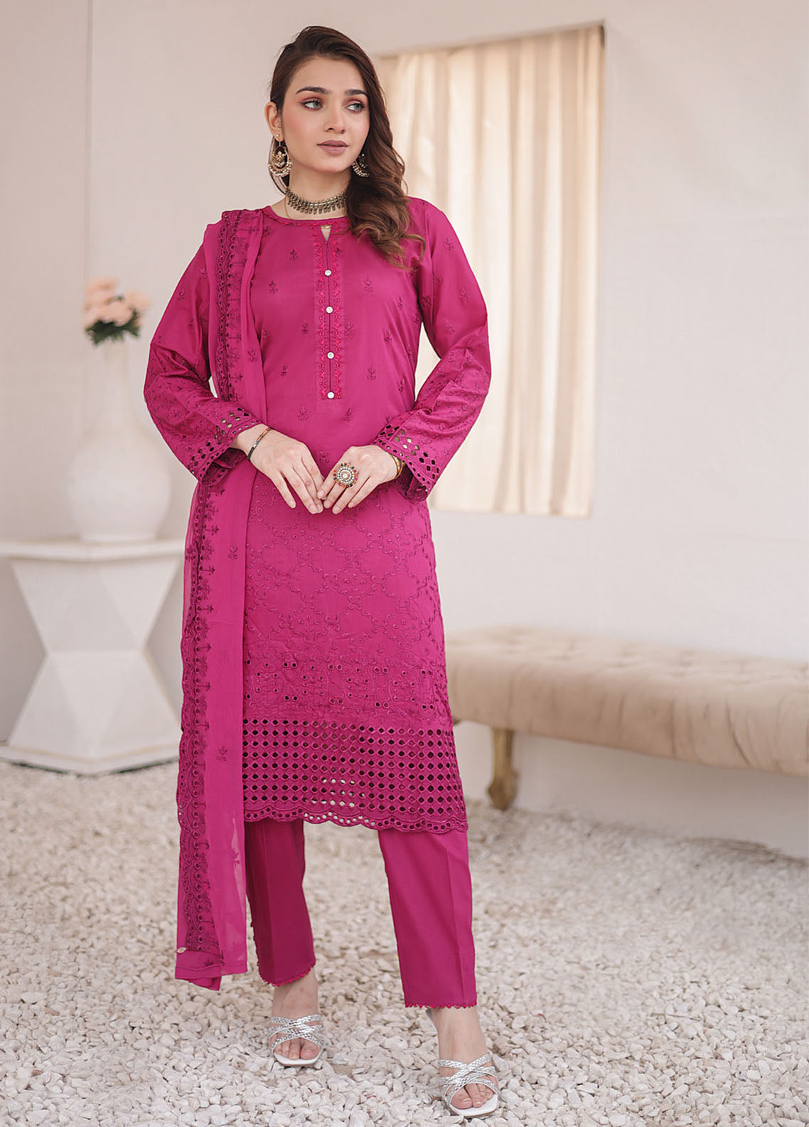 Khoobsurat By MTF Chikankari Lawn 3 Piece Unstitched Suit MTF24KCLV3 D-04 Khoobsurat By MTF Chikankari Lawn 3 Piece Unstitched Suit MTF24KCLV3 D-04